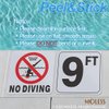 MOLESS 9FT Pool Depth Marker Stickers – 6x6″ Anti-Slip Vinyl Tile Stickers for Swimming Pool Safety Signs, Adhesive Pool Depth Markers for Decks, 9 FT (1 Pack)