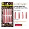 GoldFinger Press On Nails Full Cover Nails Glue On Nails Manicure XXXL Fake Nails with Glue (Light Up)