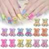 14Pcs Kawaii Cute Bear Nail Charms 3D Nail Art Charms Y2K 3D Resin Nail Charm, Cute Cartoon for Nail Art Decorations Embellishments Scrapbooking Supplies for DIY Crafts Jewelry Making.