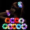 9 Pcs LED Light Hair Scrunchies Satin Elastic Bands Ties Ropes - 3 Colors Light Modes, Soft Cute Silk Scrunchy Hair Accessories for Women Girls Halloween Christmas Glow in The Dark Party Supplies