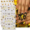 JMEOWIO 3D Embossed Flower Sunflower Nail Art Stickers Decals Self-Adhesive Pegatinas Uñas 5D Floral Daisy Nail Supplies Nail Art Design Spring Summer Decoration Accessories 4 Sheets