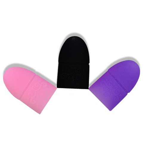 10Pcs/Set Reusable Silicone Nail Soakers UV Gel Nail Polish Remover Wrap Caps Nail Art Kits (Black)