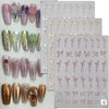 5D Ribbon Bow Nail Stickers Laser Pink Bowknot Nail Art Stickers for Nail Designs Bronzing Gold Silver Bow Nail Decals Cute Bow Stickers for Nails Sweet Nail Bows Self-adhsive Sticker Nails for Women