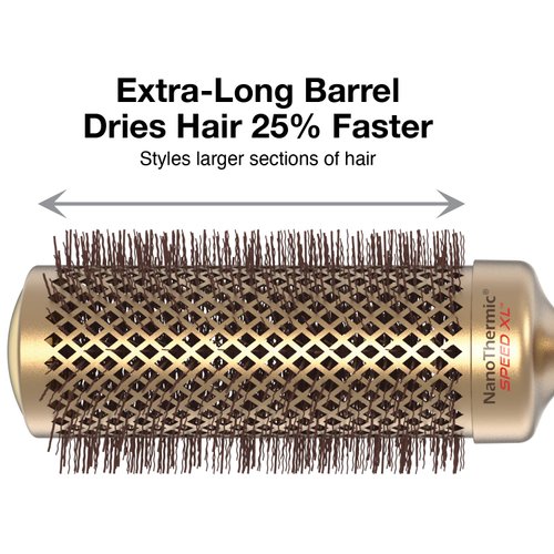 Olivia Garden NanoThermic Speed XL Extra-Long Barrel Thermal Round Hair Brush with ergonomic non-slip handle (not electrical) NT-XL54 (2 1/8")