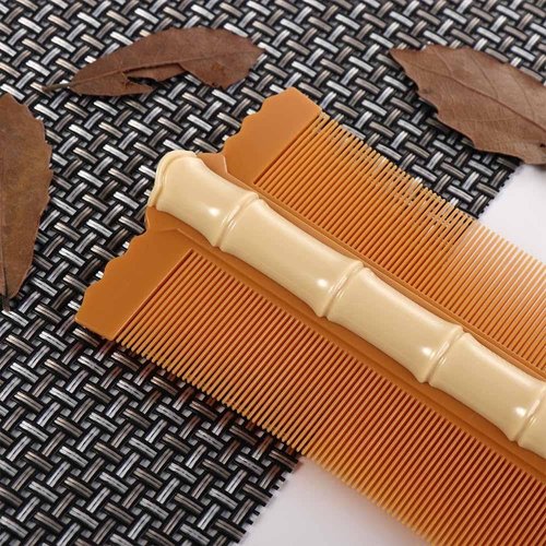 Green Double-Sided Comb Anti-Static Fine-Tooth Pin Hair Comb With Handle Super Dense Tooth Drain Dandruff Hair Comb Hair Styling Tool Accessories Hair Combs Styling Tools and Appliances