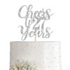 27 Silver Glitter Happy 27th Birthday Cake Topper, Cheers to 27 Years Party Decorations, Supplies, cake topper