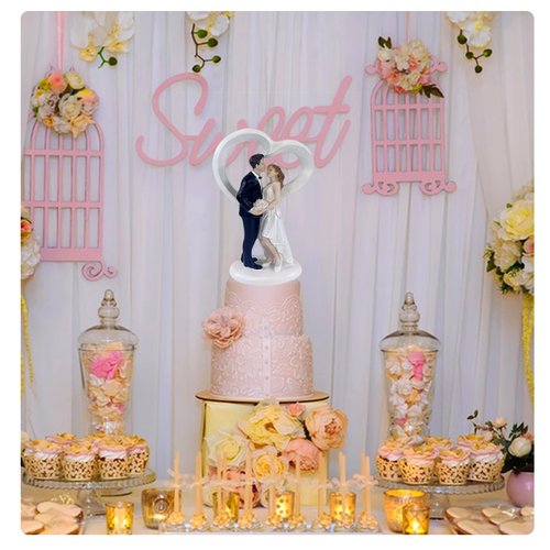 4.5" Wedding Cake Toppers Bride and Groom Figures Ornament Toy Gifts Party Decor
