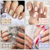 168 Pieces 12 Sheets Full Wrap Nail Polish Stickers Self Adhesive Glitter Gradient Marble Color Nail Decal Strips with Glass Nail File for Women Girls DIY Nail Craft (Classic Style)