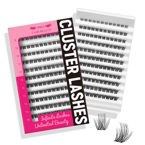 Lash Clusters, 132 Pcs Individual Cluster Lashes DIY Lash Extension 8-18mm Eyelash Clusters Volume Wispy Lashes Super Thin Band Reusable Soft & Comfortable(Swish,D-8-18mix)