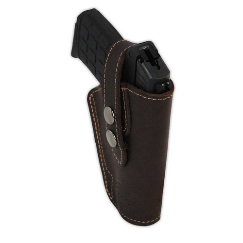 Barsony Brown Leather Belt Clip Holster for Beretta Nano left
