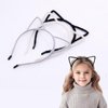 IJF 3PCS Furry Cat Ears Headband Black Cat Ears Hair Hoops Cat Women Ears Hairband for Cosplay Costume Accessories（Black/White/Grey）