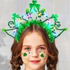 Aukmla Green St Patricks Day Headband Light Up Hair Accessories Irish Headpiece for Women and Girls