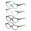 HEEYYOK Women Reading Glasses 4-Pack,Cateye Readers Glasses Small Face Comfort Spring Hinge (0.75, 4 Mix Color)