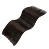 LaaVoo Micro Beaded Weft Hair Extensions Human Hair Brown Weft Beaded Hair Extensions Darkest Brown EZE Microbead Weft Human Hair Extensions 50G 18Inch