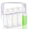 Hethyo Travel Bottles Travel Accessories Toiletries 4 Pack 3.7oz/110ml Travel Shampoo And Conditioner Bottles Empty Plastic Pump Bottle Dispenser Travel Size containers travel essentials