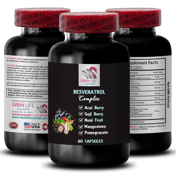Pomegranate Boost - RESVERATROL COMLEX - Active Lifestyle, Antioxidant Shield, Berry Superfoods, Hydration Factor, Goji Berry Shine, Daily Energy, Natural Combination, Flavorful Boost 1Bot 60Caps