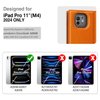 Antbox for iPad Pro 11 Inch Case 2024 M4, Premium Vegan Leather, Supports Pencil Pro and Pencil (USB-C), Auto Sleep/Wake Function, Built-in Pencil Holder (Orange)