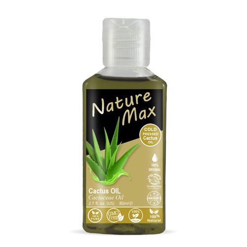 Nature Max Cactus Oil Essential Premium Oils Natural Undiluted Pure for Hair and Skin Care Cold Pressed No Additives No Preservatives Non GMO Kosher Halal (1 Pack = 2.70 oz / 80 ml) زيت الصبار