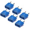 United States to Spain Travel Power Adapter to Connect North American Electrical Plugs to Spanish Outlets for Cell Phones, Tablets, eReaders, and More (6-Pack, Blue)