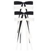 4pcs Ribbon Bow Hair Clips with Long Tassel for Women,Hair Ribbons with Bow, Bowknot Hair Ponytail Holder Accessories for Women Girls Toddlers Teens Kids (Black +White)