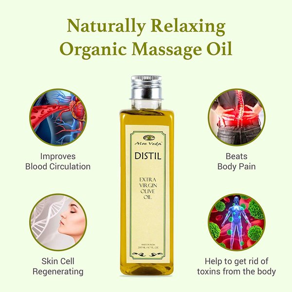 Aloe Veda Distil Extra Virgin Olive Massage Oil 200Ml