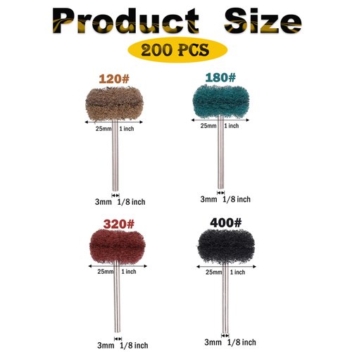 Rocaris 80Pcs 1" (25mm) Abrasive Wheel Buffing Polishing Wheel Set for Rotary Tool…