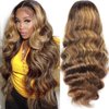 Kucmir 30 Inch Highlight Lace Front Wig Human Hair Pre Plucked Ombre Lace Front Wig Human Hair 13x6 Lace Front Wigs Human Hair Honey Blonde HD Lace Front Wig Human Hair with Baby Hairline