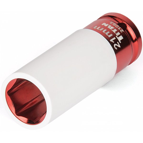 Titan 21093 1/2-Inch Drive x 21mm Non-marring Impact Deep Lug Nut Socket