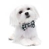 Modern Pups Black Gingham Plaid Collar with Bow Tie and Leash by United Pups (Small)