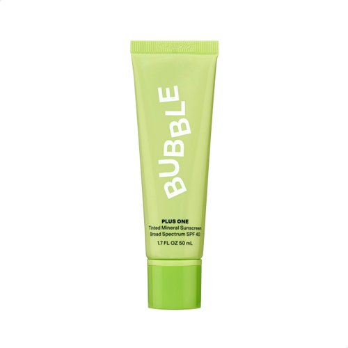 Bubble Skincare Plus One Daily Mineral Face Sunscreen Broad Spectrum SPF 40 - Tinted Sunscreen with Zinc Oxide & Omega 3 Fatty Acids - Hydrating & Blurring Tinted Sunscreen for All Skin Types (50ml)