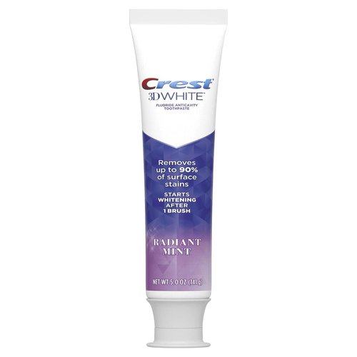 Crest 3D White Radiant Mint, Teeth Whitening Toothpaste, 5 oz