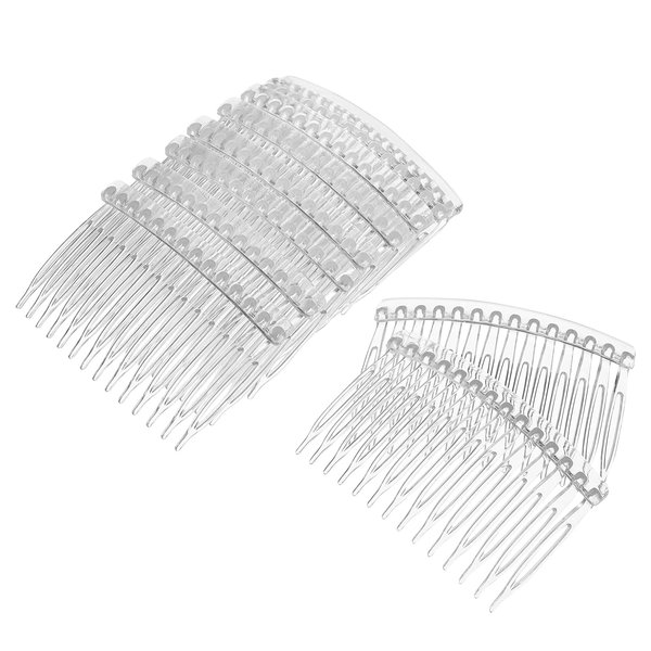 Minkissy Plastic Teeth Hair Combs for Styling 10pcs Hair Comb Clips French Hair Side Combs for Women Decorative Hair Combs Veil Fixed Comb for Wedding (Transparent)