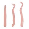3Pcs Eyelash Applicator Eyelashes Tool Eyelash Tweezers Fake Lash Applicator Lash Tools Eyelash Extension Tweezers