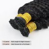Deep Wave I Tip Hair Extensions Human Hair 22 inch Cold Fusion 1B Natural Black Keratin Hair Extensions Deep Curly Real Hair I Tip Hair Extensions 50g 50Stands for Women Culry Microlink Beads Hair