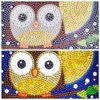 AUAUY 5D Diamond Art Kit for Kids, Art Crafts Kits with Wooden Frame, Cartoon Diamond Art Easy Kits, Anime Full Drill Diamond Art Gem Painting for Girls Boys Beginners (Owl)