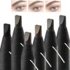 6pcs/pack Brow Pencil Set Pull Cord Peel-off Eyebrow Pencils Waterproof Long Lasting Microblading Eyebrow Pen for Marking, Filling, Outlining (Brown)
