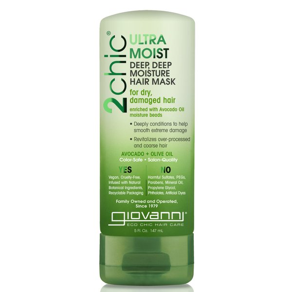 GIOVANNI Ultra-Moist Deep, Deep Moisture Hair Mask - Avocado & Olive Oil, Creamy Hydration Formula, Enriched with Aloe Vera, Shea Butter, Botanical Extracts, No Parabens, Color Safe - 5 oz