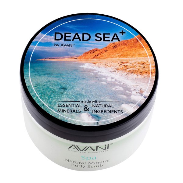 Avani Natural Mineral Body Scrub - Dead Sea Salt, Vitamin E, Jojoba, Sunflower, Sweet Almond - Exfoliating Formula for All Skin Types - Pear/Apple