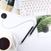 10 Pieces Secure Pen with Adhesive Pen Chain and Security Pen Holder for Home Office Supplies (Black Ink)