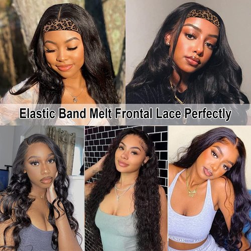 GOLRESOL Elastic Bands For Wigs, Wig Band for Wigs Edges Wrap to Lay Edges, Lace Melting Band for Keeping Wigs in Place, Wig Accessories, Wig Grip Headband to Keep Wig Grip No Slip (Leopard print,