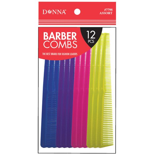 DONNA BULK PACK PREMIUM COMBS Barber Combs 12pcs Great for All Hair Type, Hair Styling Comb for Women and Salon