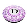 Cell Phone Pop Up Grip Holder,Monogram Mandala White Pink D PopSockets Grip and Stand for Phones and Tablets