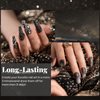 Beetles Black Glitter Gel Nail Polish, 1Pcs 15ML Glitter Gel Nail Polish Black Sparkle Reflective Shimmer Color Soak Off UV Lamp Disco Gel Polish Nail Art Manicure Salon DIY at Home Gifts for Her