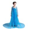 Dressy Daisy Girls' Ice Princess Costumes Halloween Fancy Party Sequin Dress with Train Long Sleeve Size 3T - 4T Blue
