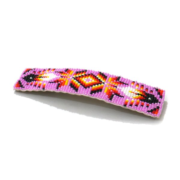Beaded Hair Clips Native American Style Handmade Collection (Pink)