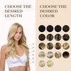 GOO GOO Clip in Hair Extensions Real Human Hair, 18inch 130g 7Pcs, 16/22 Light Blonde Highlighted Golden Blonde, Remy Human Hair Extensions Clip ins for Women, Natural Human Hair