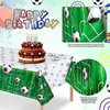 Irenare 2 Pcs Soccer Birthday Party Decorations 5 x 3 ft Happy Birthday Soccer Banner Backdrop 108 x 54 Soccer Table Cloth Plastic Soccer Theme Table Cover for Soccer Birthday Party Supplies