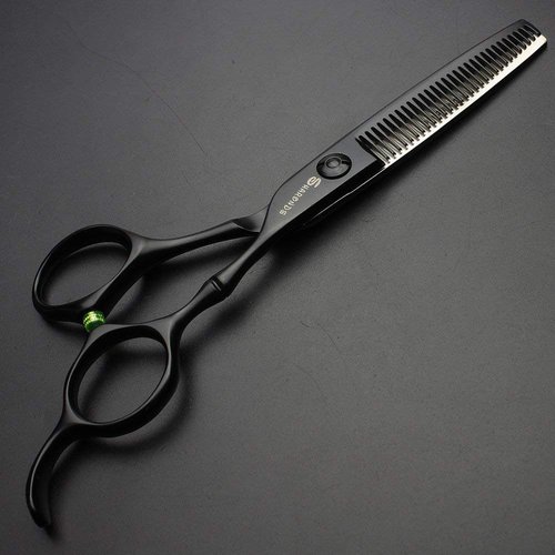 SHARONDS 6/7 Inch Professional 440C Hair Cutting Scissor Salon Hairdressing Thinning Shears Perfect for Barber and Home Use (6 in tooth)
