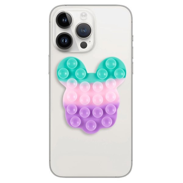 Suction Cup Phone Mount, Phone Accessories Hands-Free Strong Grip Holder for Selfies and Videos, Sticky Grip Mirror Shower Phone Holder(Mickey Shaped, Colorful)