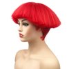 Wiginway Bowl Cut Costume Wig, Mushroom Cut Wigs for Male Women, Short Yaki Straight Fluffy Wigs, Red